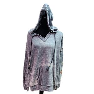 Style & Co women's oversized distressed gray hoodie